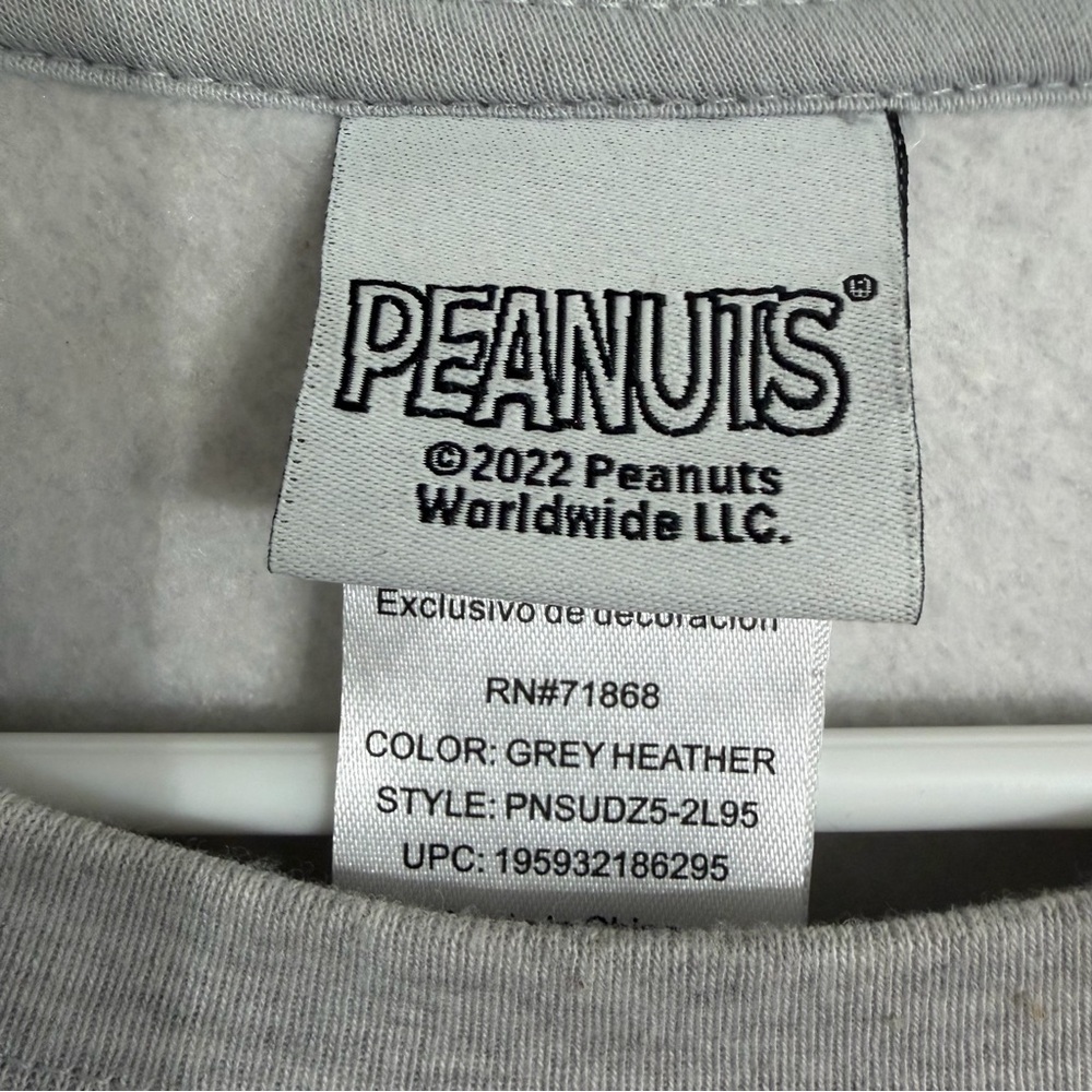 Peanuts Christmas Caroling Sweatshirt Grey Heather Snoopy Large - Picture 5 of 10